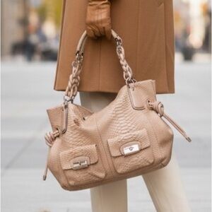 👜🐍 Coach Jumbo Snake-Embossed Leather Hobo Bag 🐍👜